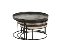 J-Line side table Round - aluminum - black/mix