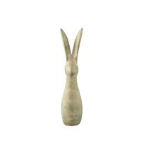 Remy Green Cement Rabbit Shaped Statue Ears Up M