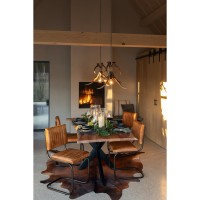 J-Line tapijt Koeienvel - leer - cognac