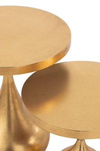 J-Line Set of 2 Side Tables Drop Metal Gold