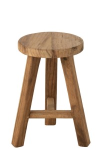 J-Line stool Round Recycled - wood - natural