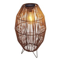 LED solar lamp "Korbinian" for garden and terrace, outdoor cheese made of metal, plastic and jute in nature, firmly built -in LEDs, solar lamp for the garden 34 x 19.58 cm