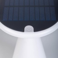 Solar battery table lamp "Palu" for outside and inside, made of plastic in white, 20 cm high