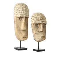 The Cowrie Mask on Stand - Medium