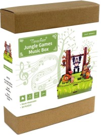 Music box DIY 3D Wooden Puzzle Jungle Games Tone-Cheer, TQ050, 10.3x10.5x15.5cm