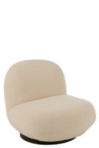 J-Line Lounge Chair Snow Poplar Wood/Foam White/Black