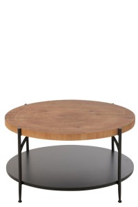 J-Line Coffee table Voni MDF/Iron Black/Natural