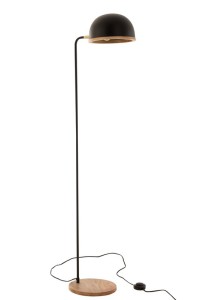 J-Line Standing Lamp Evy - iron/wood - black/natural