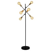Standing lamp "Modo" made of black in black, versions in gold, E27 socket, floor lamp for living room, dining room, kitchen, hallway, hallway or office, 150 x 49 cm