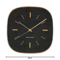 Wall Clock -Square -Metal/Glass -Black- 29x4.3x29cm