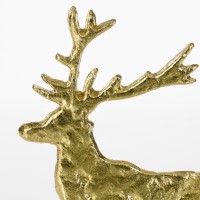Kerstdecoratie Hert - L20 x B5 x H27 cm - Aluminium, Marmer - Champagne