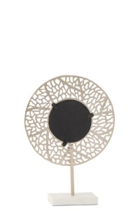 J-Line mirror Coral Base Marble - metal - champagne