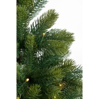 Nagoya Set van 2 Kerstbomen en 1 Kerstkrans voor Buiten met LED Verlichting en Timerfunctie - H90 x Ø45 cm - Groen