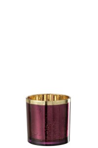 J-Line lantern Edge - glass - gold/burgundy - large