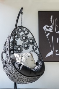 J-Line Frame Woman Canvas/Wood White/Black