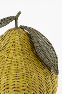 Storage Basket with Lid - Set of 2 - H48 x Ø30 cm - Rattan - Yellow