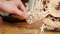 Wooden Puzzle 3D Owl/ Owl Clock, Robotime, LK503, 20.6x12.8x26.5cm