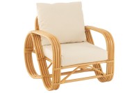 J-Line armchair + cushion - jute/textile - natural/white