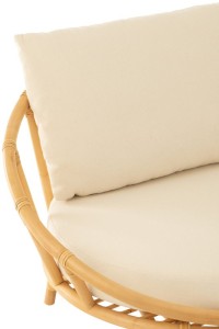 J-Line chair + cushion - jute/textile - natural/white