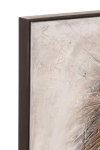 J-Line Painting Lion Canvas/Wood Brown