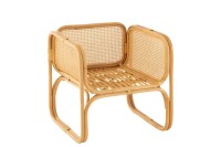 J-Line armchair + cushion - rattan/textile - natural/white