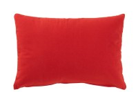 J-Line Cushion Rectangle Joyful Velours Red/White