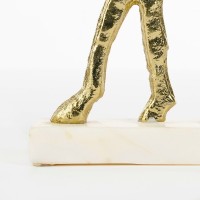 Kerstdecoratie Hert - L20 x B5 x H27 cm - Aluminium, Marmer - Champagne