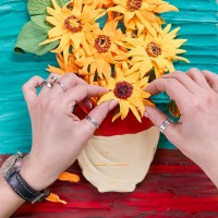 Okto clay DIY 3D Artwork with foam clay, Sunflower, 10008, 30x40cm