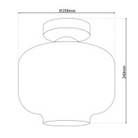 Plafondlamp "vaso", retro, plafondlamp, metaal en rookglas in antraciet, E27 -aansluiting, voor eetkamer, woonkamer, gang of kantoor, met een Øvon 25 cm