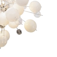 Pendant lamp "explosion" white made of metal and glass, G9 versions, for dining room, living room, hallway or office, hanging lamp Øca 65 cm
