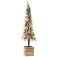 J-Line Kerstboom+Led Kunststof Sneeuw Groen/Rood Extra Large