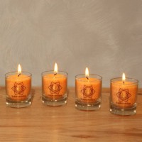 Swadhishthana CHAKRA kaars, 30116, ca. 6 cm, set van 4, ORANJE