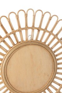 J-Line spiegel Ellen Rond - rotan - naturel - small