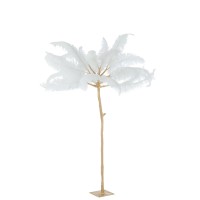 J-Line boom Pluimen - staal - goud/wit - large