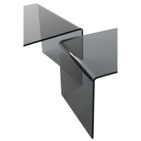 J-Line bijzettafel - glas - zwart