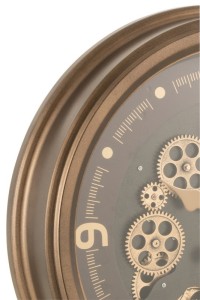 J-Line Radars Arabic Numerals clock - metal/glass - gold - Ø 52 cm