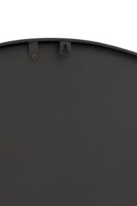 J -Line Klock + Mirror World Map - Wood - Black - Ø 79 cm