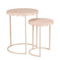 Lara side table - Set of 2 - H51 x Ø40 cm - Metal - Light pink