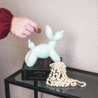 Ornament- Spaarpot Ballon Hond- Mintgroen-17x7x17cm