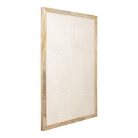 Elasah Cream Wooden Rect Wall Panel Hexagon