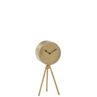 J-Line klok Triepod - metaal - goud - small - Ø 15 cm