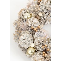 Hanley Kerstkrans met Dennenappels - H9 x Ø34 cm - Wit