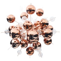 Pendant lamp "explosion" of metal and glass, G9 versions, hanging lamp for dining room, living room, hallway or office, Øca. 65 cm
