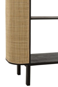 J-Line rack Molly Exotic - wood/rattan - black