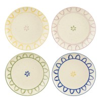 Clayton breakfast board - Set of 4 - H3 x Ø21 - Stone goods - Green, Blue, Yellow, Lilac