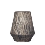 Deandra Silver Alu Sheet Pot Wavy Patt Rnd Low M