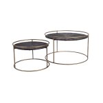 Carry Black Wood Coffeetable Round Gold Frame Sv2