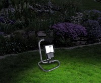 LED outer light "Baro" made of metal and glass in black, with integrated LED