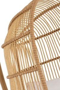 J-Line hanging chair Oval - steel - natural