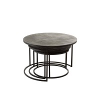 J-Line bijzettafel Oxidize - aluminium/ijzer - zwart/groen